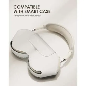 Yinke Silicone Case Cover for Airpods Max Headphones USB-C/Lightning, AirPods Max Accessories Ear Pad Case Cover/Ear Cups Cover/Headband Cover Soft Silicone Cover (Cream White)