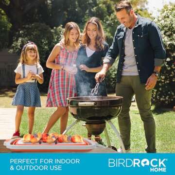 BIRDROCK HOME Collapsible Large BBQ Prep Tub w/Cutting Board, Multi-Function Grill Caddy w/Colander & Lid, Portable Silicone Dish Bowl for Picnic, Tailgate, Camping - Orange