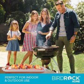 BIRDROCK HOME Collapsible Large BBQ Prep Tub w/Cutting Board, Multi-Function Grill Caddy w/Colander & Lid, Portable Silicone Dish Bowl for Picnic, Tailgate, Camping - Orange