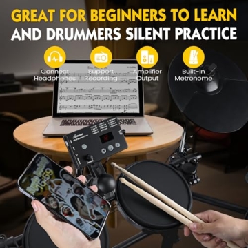 Asmuse Electronic Drum Set for All Ages With Mesh Snare