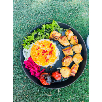 چلو جوجه کباب 2 سیخ