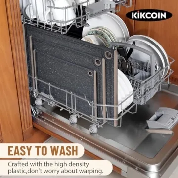 Non-Slip Plastic Cutting Board Set with Juice Grooves Dishwasher Safe