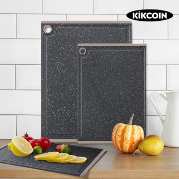 Non-Slip Plastic Cutting Board Set with Juice Grooves Dishwasher Safe