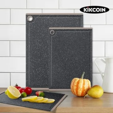 Non-Slip Plastic Cutting Board Set with Juice Grooves Dishwasher Safe