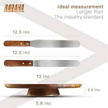 RABAHA 13" Acacia Rotating Cake Stand Set for All Occasions