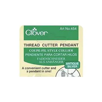 Clover Thread Cutter Pendant, Antique Silver (454)
