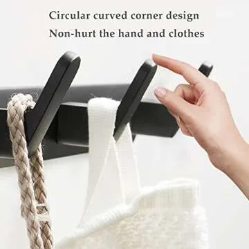 ULIBERMAGNET Magnetic Coat Hooks,Heavy Duty Magnetic Rack,Strong Rubber Magnetic Hanger for Refrigerator,Metal Cabinet,Door,Hanging Coat, Towel, Bag, Scarf, Helmet(Matte Black/3 Hooks)