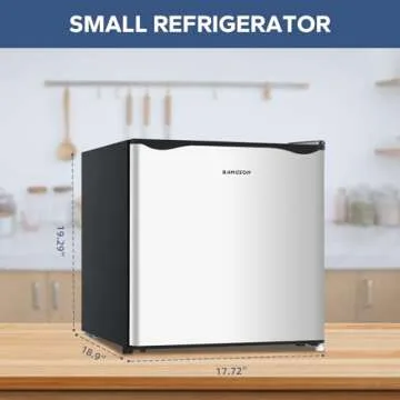 BANGSON Small Refrigerator,1.6 Cu.Ft Mini Fridge With Freezer, Reversible Single Door Mini Fridge, Compact Refrigerator For Office, Bedroom