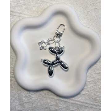 LAEKOU Star Balloon Dog Keychain | Adorable Y2K Charm