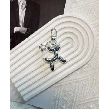 LAEKOU Star Balloon Dog Keychain | Adorable Y2K Charm