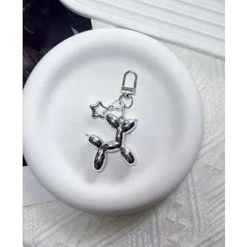 LAEKOU Star Balloon Dog Keychain | Adorable Y2K Charm