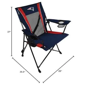 Kijaro Dual Lock Pro NFL Sports Fan Folding Chair, 26" L x 35.5" W x 37" H, New England Patriots