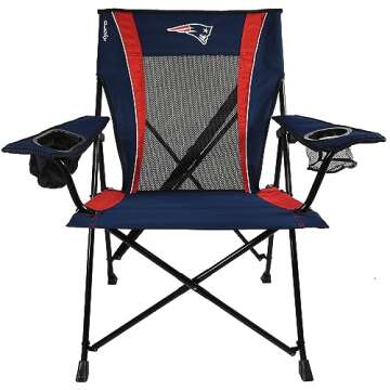 Kijaro Dual Lock Pro NFL Sports Fan Folding Chair, 26" L x 35.5" W x 37" H, New England Patriots