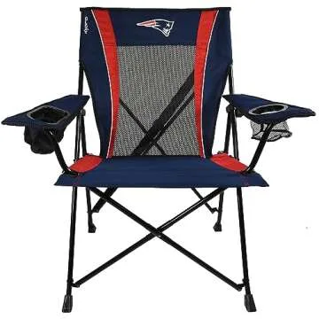 Kijaro Dual Lock Pro NFL Sports Fan Folding Chair, 26" L x 35.5" W x 37" H, New England Patriots