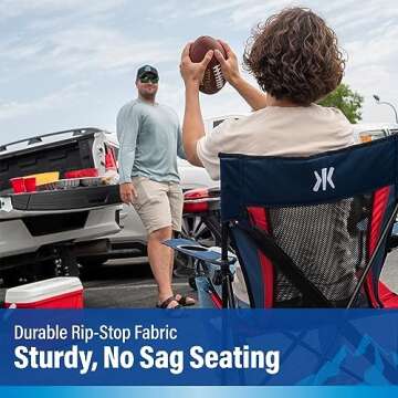 Kijaro Dual Lock Pro NFL Sports Fan Folding Chair, 26" L x 35.5" W x 37" H, New England Patriots