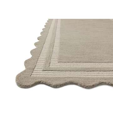 Loloi Chris Loves Julia Scottie Collection SCO-01 Fog/Ivory 7'-9" x 9'-9", .87" Pile Height, Area Rug