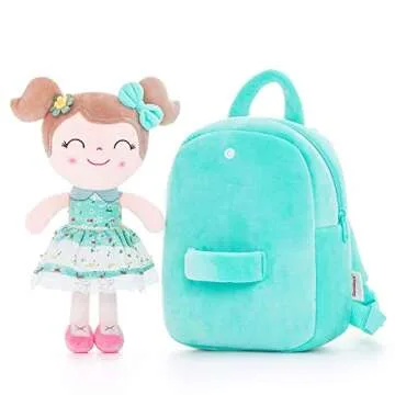 Gloveleya Plush Kids Backpack with Soft Baby Doll 9"