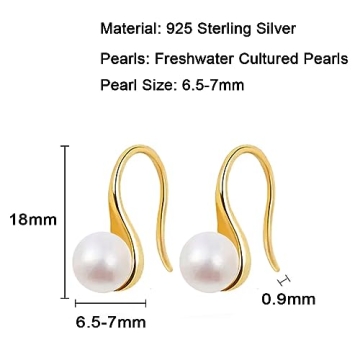 Elegant Gold Plated Pearl Drop Earrings for Women