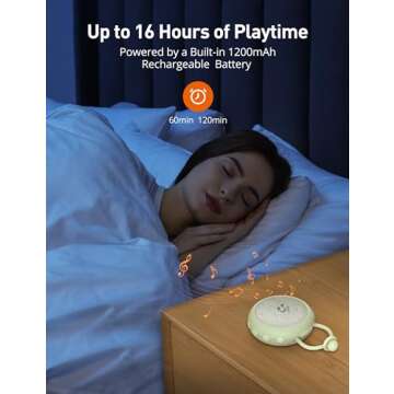 Sympa Portable Sound Machine Baby, Sound Machine Portable with 10 Natural Soothing Sounds for Adult, Portable White Noise Machine Baby with Night Light for Sleep Aid & Travel, Noise Canceling, Green