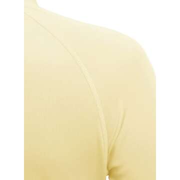 BASUDAM Women's Workout Shirts Quick Dry UPF 50+ Sun Protection Long Sleeve Quarter Zip Pullover Athletic T-Shirts Light Yellow M