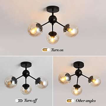 UOFUS 3-Light Glass Globe Chandelier - Modern Vintage Charm