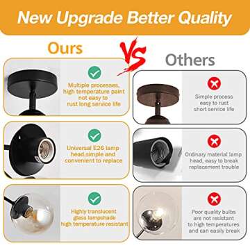 UOFUS 3-Light Glass Globe Chandelier - Modern Vintage Charm