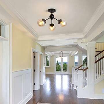 UOFUS 3-Light Glass Globe Chandelier - Modern Vintage Charm