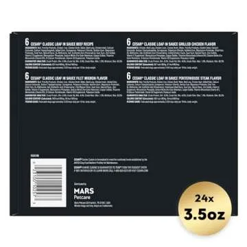 CESAR Adult Wet Dog Food Classic Loaf in Sauce Beef Recipe, Filet Mignon, Grilled Chicken and Porter...