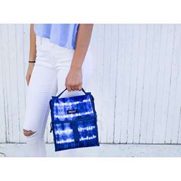 PACKIT pack it 10 inch 10 hour Freezable Foldable Reusable Multipal Uses Lunch Bag with Adjustable Strap (Grey Camo)