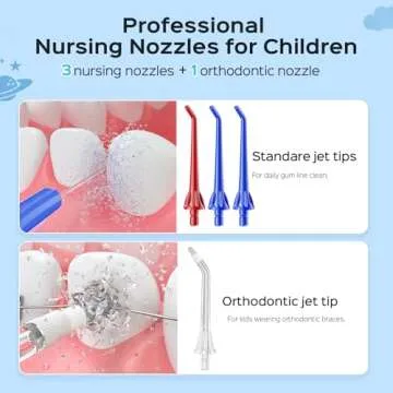COSLUS Kids Water Dental Flosser with 4 Modes for Safe Cleaning