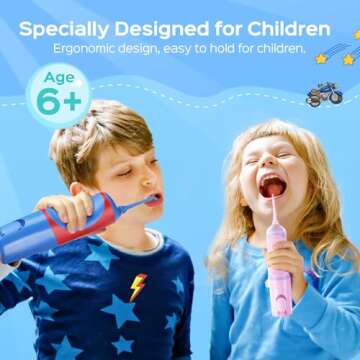 COSLUS Kids Water Dental Flosser with 4 Modes for Safe Cleaning