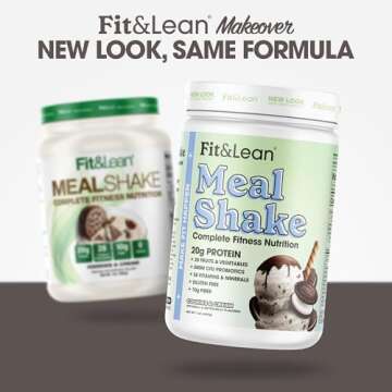 Fit & Lean Meal Shake, Fat Burning Meal Replacement, Meal Replacement with Protein, Fiber, Probiotic...