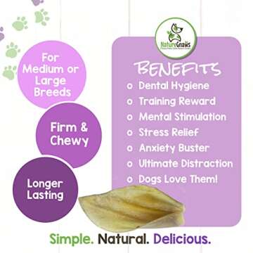 Nature Gnaws Cow Ears - Healthy Chew Dental Treats for Dogs