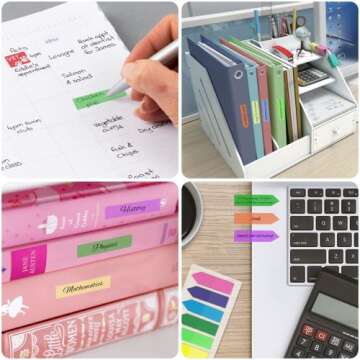 KICNIC Page Markers Colored Sticky Tabs 1600 Pcs, Translucent Arrow Flags for Page Marking, Fluorescent Index Tab Stickers for Notebooks, Small Sticky Notes Flags [8 Colors, 8 Sets]
