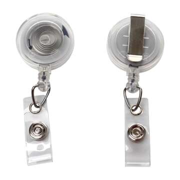 Bulk 100 Pack - Premium Retractable ID & Key-Card Badge Reels with Secure Metal Belt Clip and 34” Pull by Specialist ID