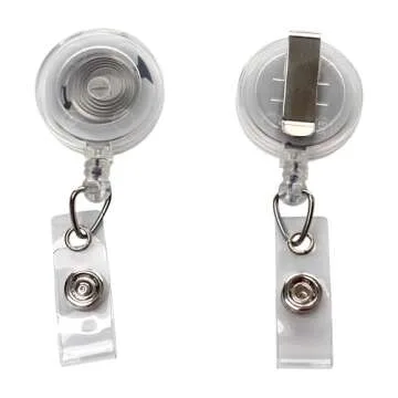 Bulk 100 Pack - Premium Retractable ID & Key-Card Badge Reels with Secure Metal Belt Clip and 34” Pull by Specialist ID