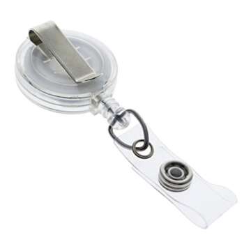 Bulk 100 Pack - Premium Retractable ID & Key-Card Badge Reels with Secure Metal Belt Clip and 34” Pull by Specialist ID