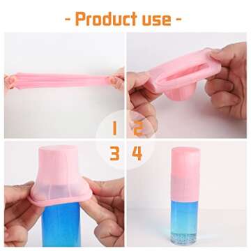 10 Pack Elastic Sleeve for Leak Proofing Travel, 2 Styles Silicone Toiletry Covers for Leak Proofing Reusable Accessory for Most Travel Sized Toiletries