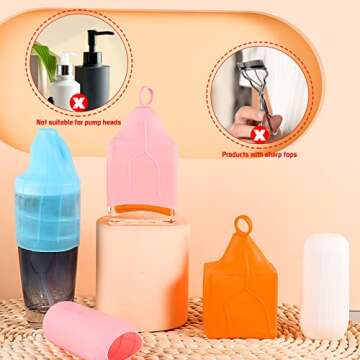 10 Pack Elastic Sleeve for Leak Proofing Travel, 2 Styles Silicone Toiletry Covers for Leak Proofing Reusable Accessory for Most Travel Sized Toiletries