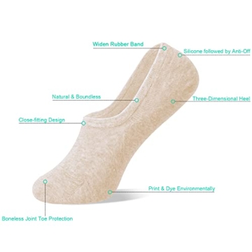 DIBAOLONG Women's No Show Socks Non-Slip Comfort