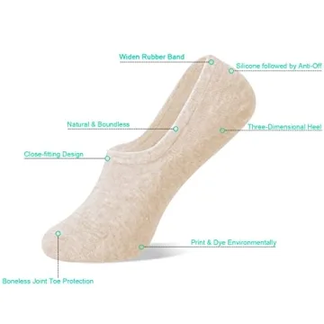 DIBAOLONG Women's No Show Socks Non-Slip Comfort