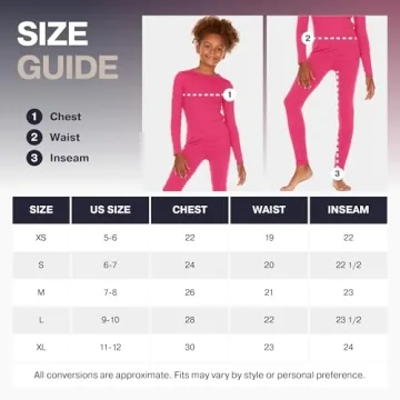 Thermajane Thermal Underwear for Kids Long Johns, Girls Thermal Underwear Set, Base Layer Kids Long Underwear (Black, X-Small)