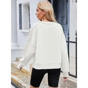 MEROKEETY Women's Cropped Sweatshirt – Cozy Fall Essential