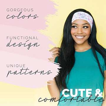 Maven Thread Asana Women's Sports Running and Yoga Headbands - Wide 4 Thick Non-Slip Sweatbands for ...