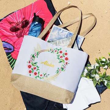 Aloha Designs Large Aloha Beach Tote – Versatile Gym, Travel & Grocery Bag