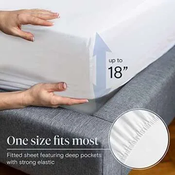 LuxClub 6 PC King Size Sheet Set Bed Sheets Deep Pockets 18" Eco Friendly Wrinkle Free Cooling Bed Sheets Machine Washable Hotel Bedding Silky Soft - White King