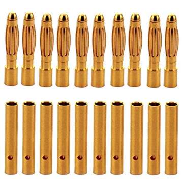 ShareGoo 20 Pairs 2.0mm Gold Bullet Connectors for RC