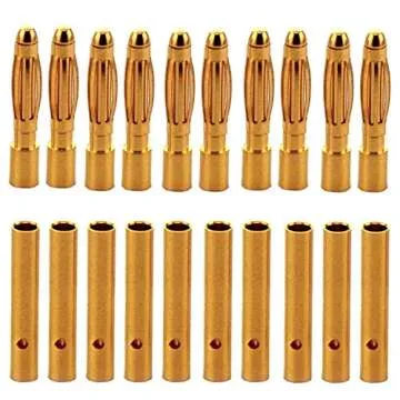 ShareGoo 20 Pairs 2.0mm Gold Bullet Connectors for RC