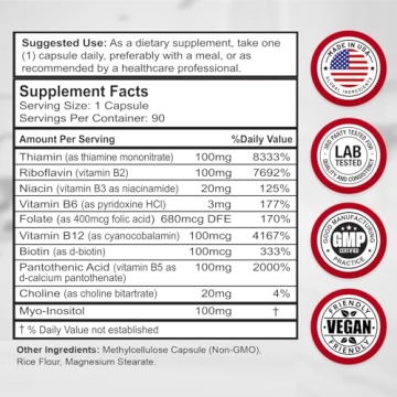 Divine Bounty Super B Complex Vitamins for Vitality