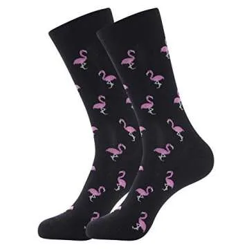 YEJIMONG Men’s Fun Animal Patterned Dress Socks - Cotton Funny and Novelty Casual Crew Socks 12 Pa...